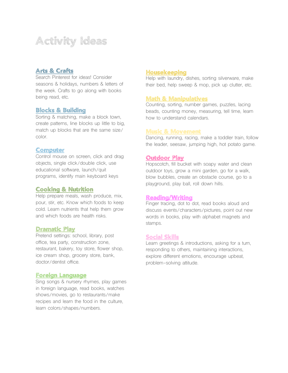 Homeschool Preschool Binder Template With Schedule and Lesson Plans, Page 2