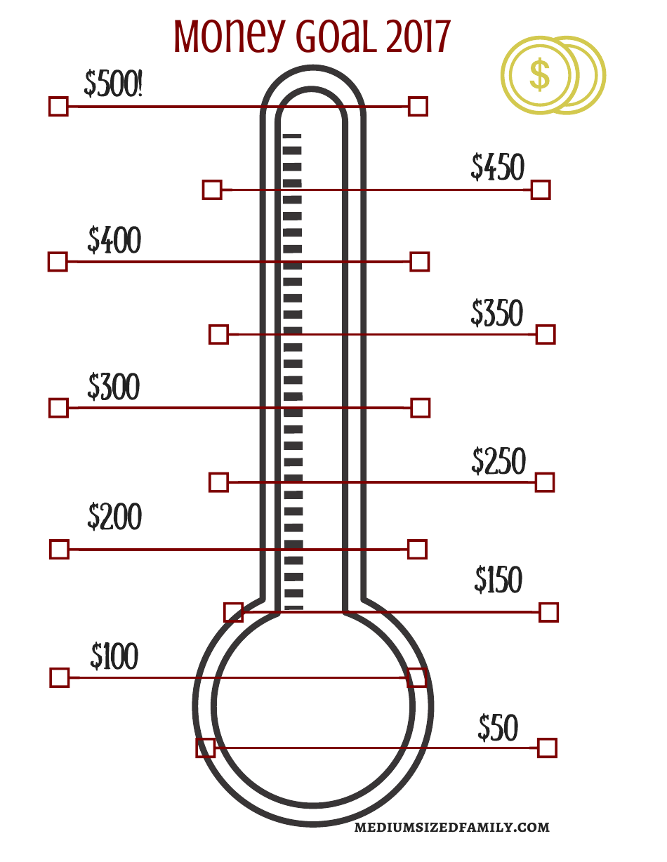 2017 Thermometer $500 Money Goal Template Download Printable PDF |  Templateroller