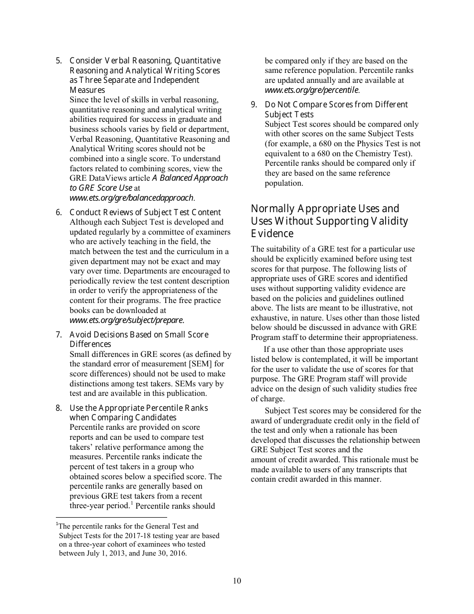 Guide to the Use of Scores, Page 10