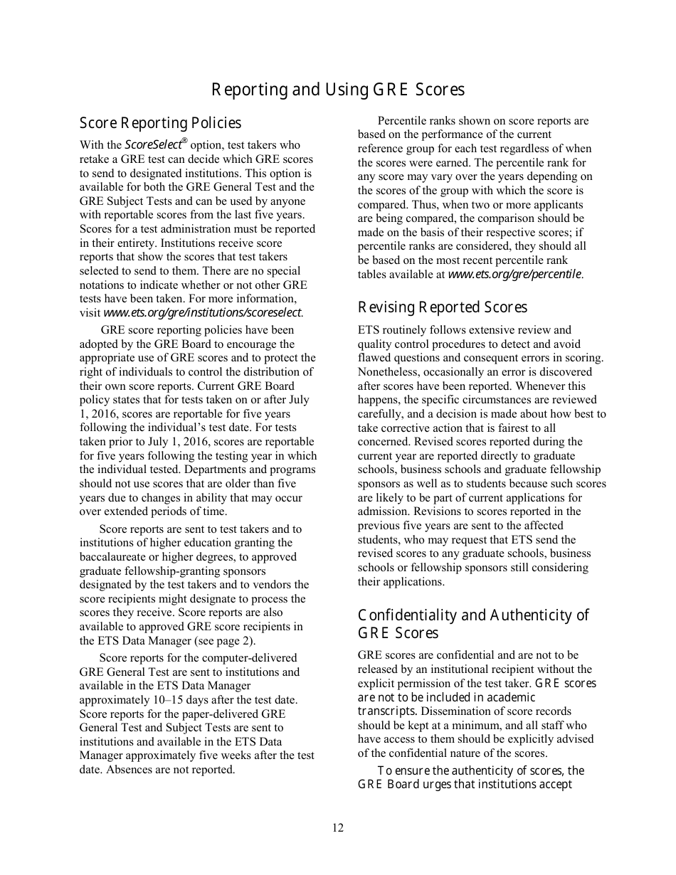 Guide to the Use of Scores, Page 12