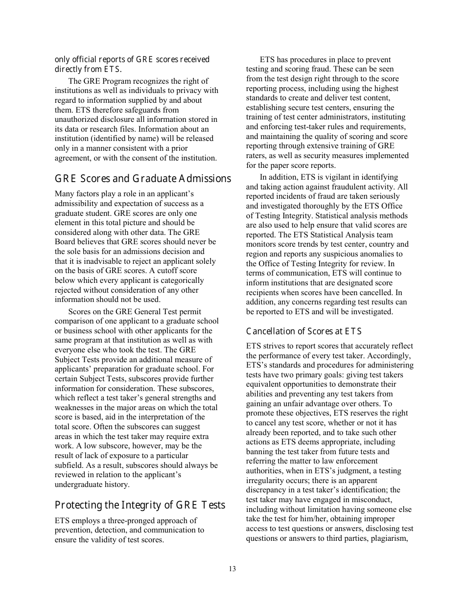 Guide to the Use of Scores, Page 13