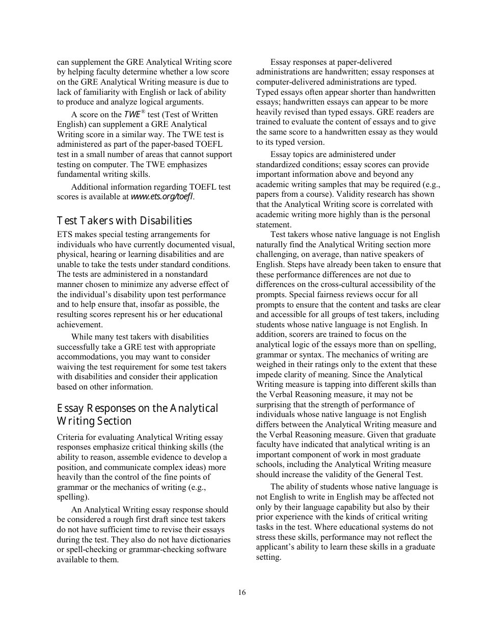 Guide to the Use of Scores, Page 16