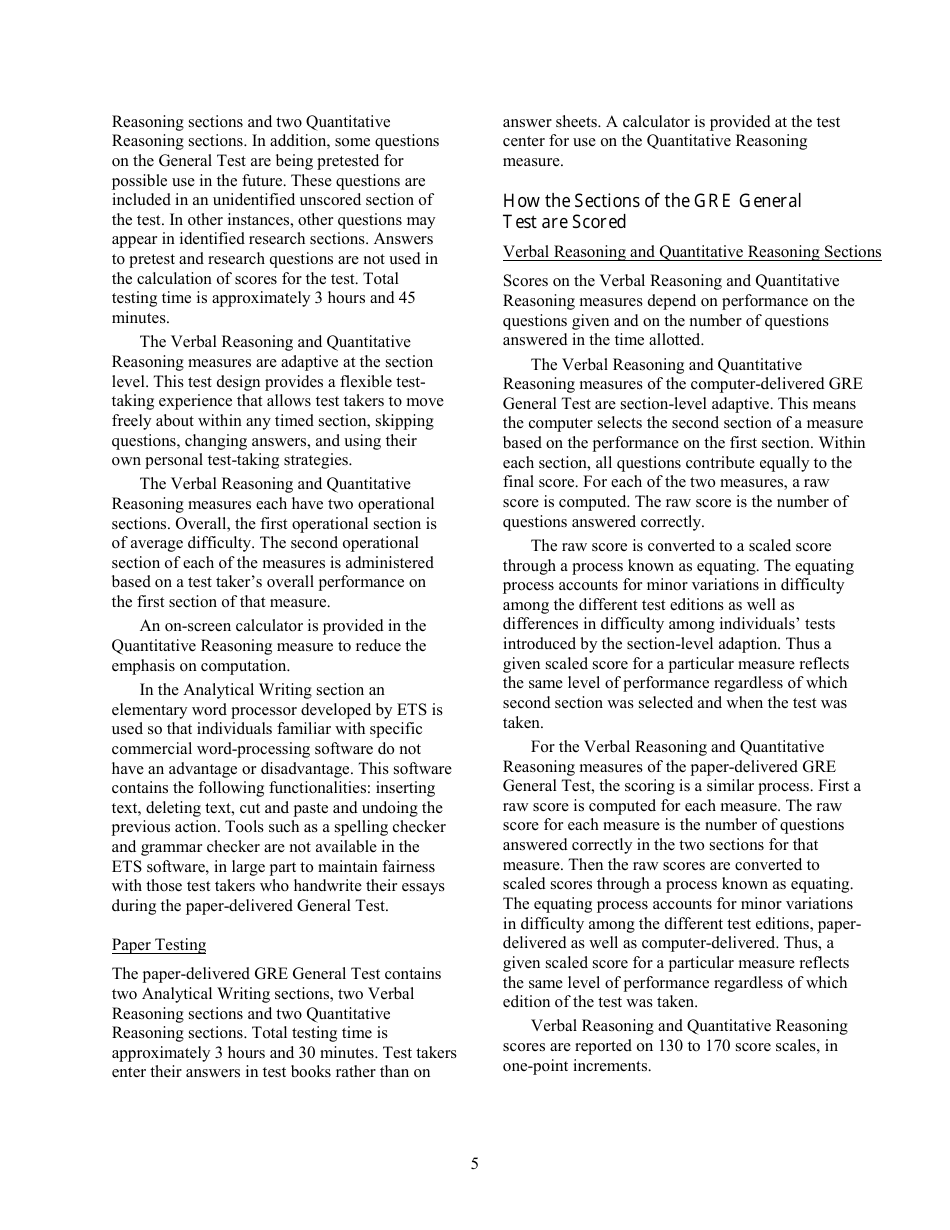 Guide to the Use of Scores, Page 5