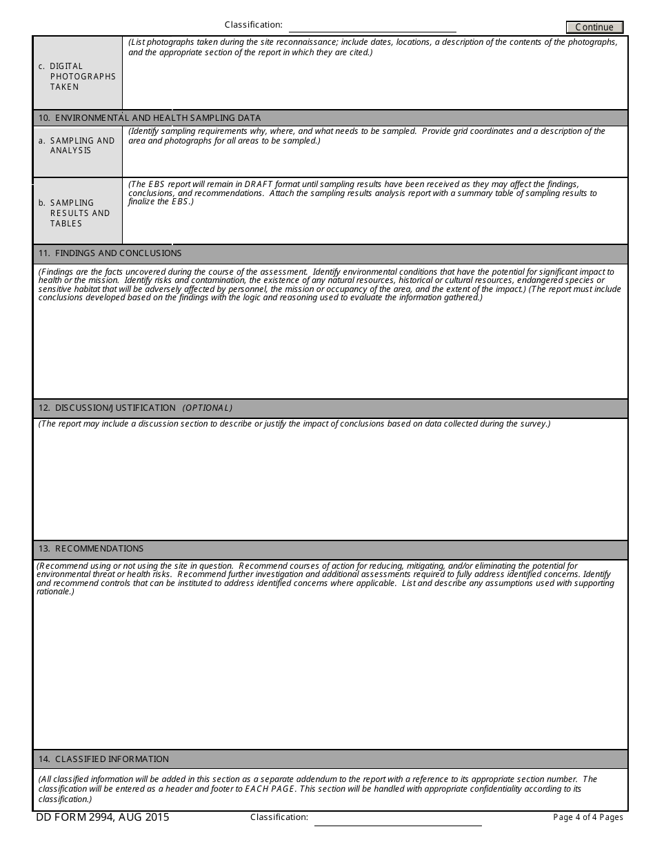 DD Form 2994 Environmental Baseline Survey (Ebs) Report, Page 4