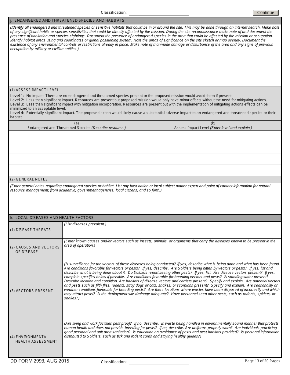 DD Form 2993 Environmental Baseline Survey (Ebs) Checklist, Page 13