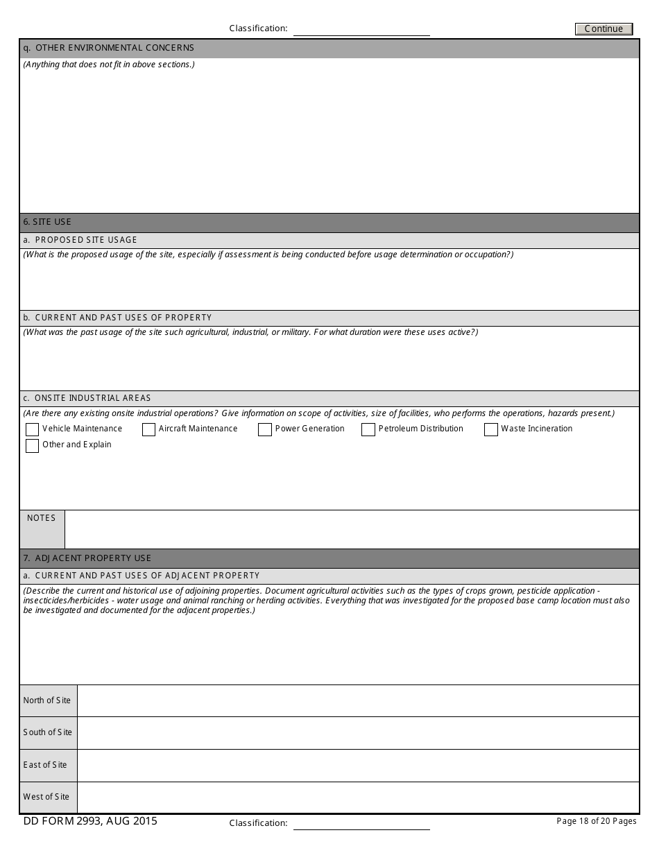 DD Form 2993 Environmental Baseline Survey (Ebs) Checklist, Page 18