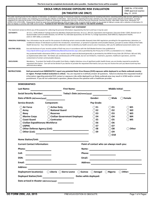 DD Form 2990  Printable Pdf