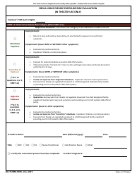 DD Form 2990 Ebola Virus Disease Exposure Risk Evaluation (In Theater Use Only), Page 4