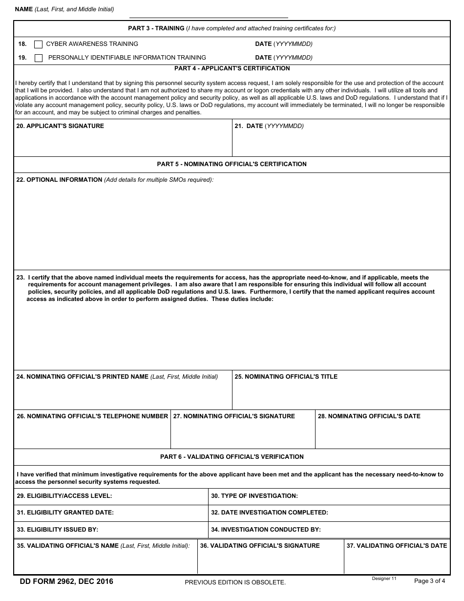 DD Form 2962 - Fill Out, Sign Online and Download Fillable PDF ...