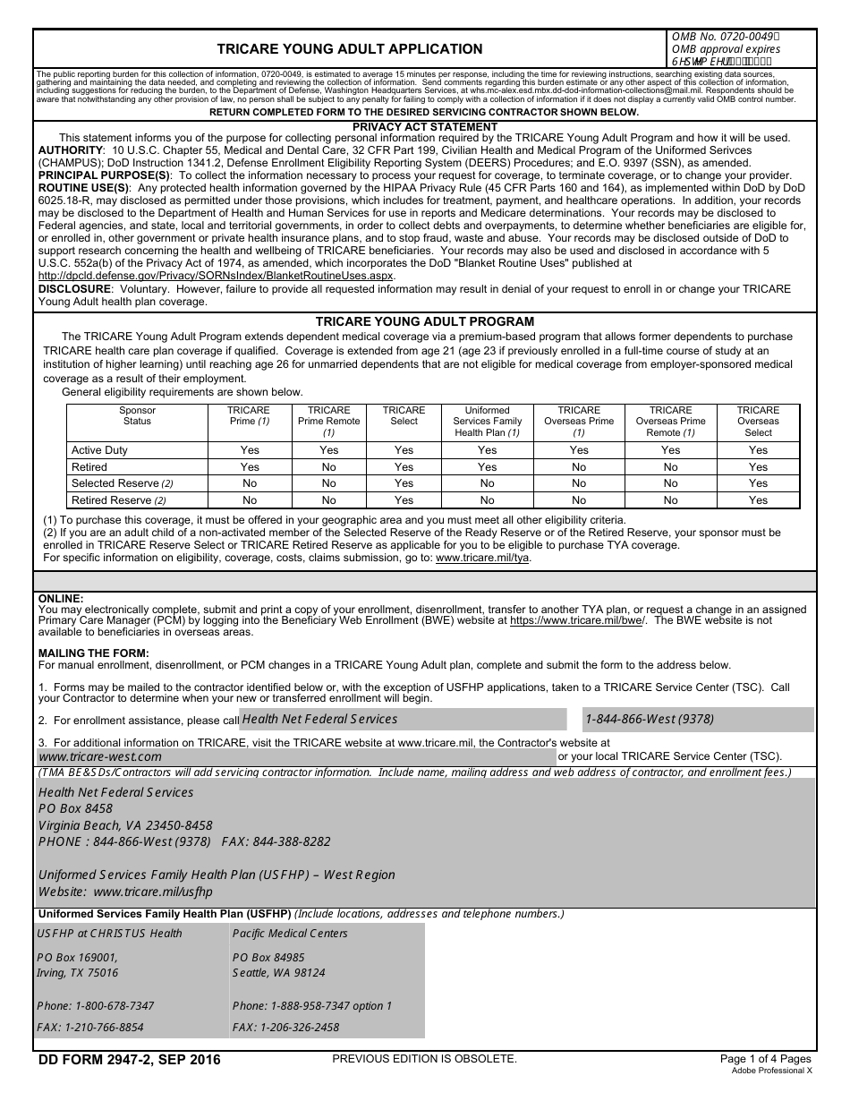 DD Form 2947 2 Fill Out Sign Online And Download Fillable PDF