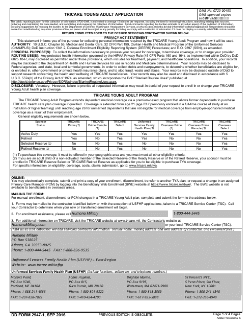 DD Form 2947 1 Fill Out Sign Online And Download Fillable PDF