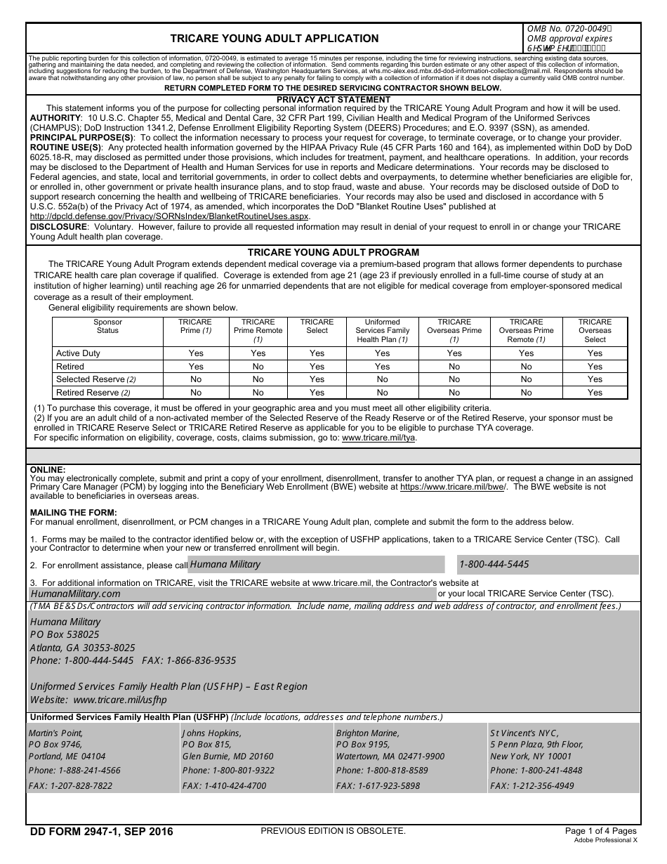 DD Form 2947 1 Fill Out Sign Online And Download Fillable PDF dd-form-2947-2-tricare-young-adult-application-west-dd-forms