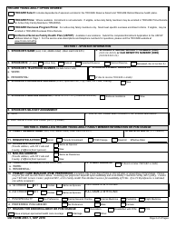 DD Form 2947-1 TRICARE Young Adult Application, Page 2