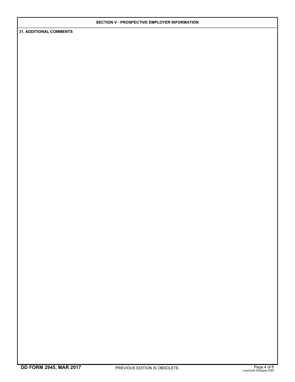 DD Form 2945 Post-government Employment Advice Opinion Request, Page 4