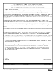 DD Form 2940 Statement of Entitlement to Educational Assistance for Reserve Components Supporting Contingency Operations and Certain National Emergency Response Operations, Page 2