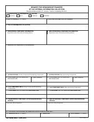 Document preview: DD Form 2936-1 Request for Sponsorship Transfer of DoD Internal Information Collection
