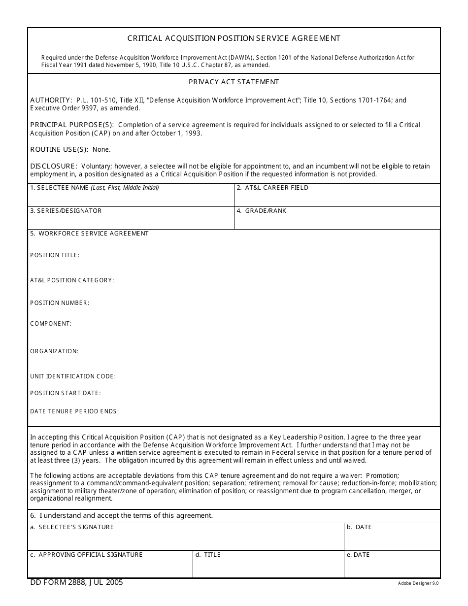 DD Form 2888 - Fill Out, Sign Online and Download Fillable PDF ...