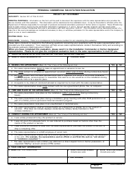 Document preview: DD Form 2885 Personal Commercial Solicitation Evaluation