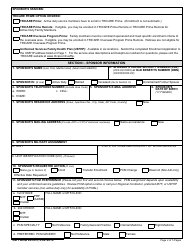 DD Form 2876-3 TRICARE Prime Enrollment, Disenrollment, and Primary Care Manager (PCM) Change Form, Page 2