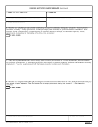 DD Form 2859 Foreign Activities Questionnaire, Page 2