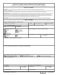 DD Form 2851 Request to Correct Thrift Savings Plan (Tsp) Agency Error