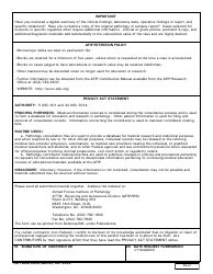 DD Form 2834 Veterinary Consultation Request - Armed Forces Institute of Pathology, Page 2