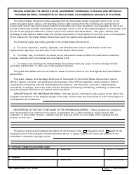 Document preview: DD Form 2833 Release Granting the United States Government Permission to Record and Reproduce Program Material Transmitted by Educational or Commercial Broadcast Stations