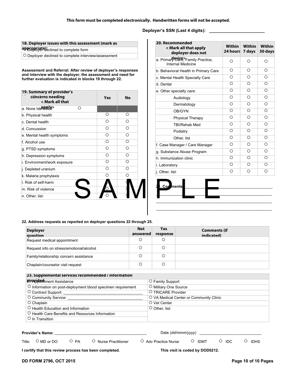 DD Form 2796 - Fill Out, Sign Online and Download Printable PDF ...