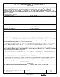Document preview: DD Form 2787 Certificate of Warehousemen's Legal Liability Insurance