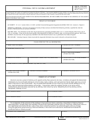 Document preview: DD Form 2761 Personal Check Cashing Agreement