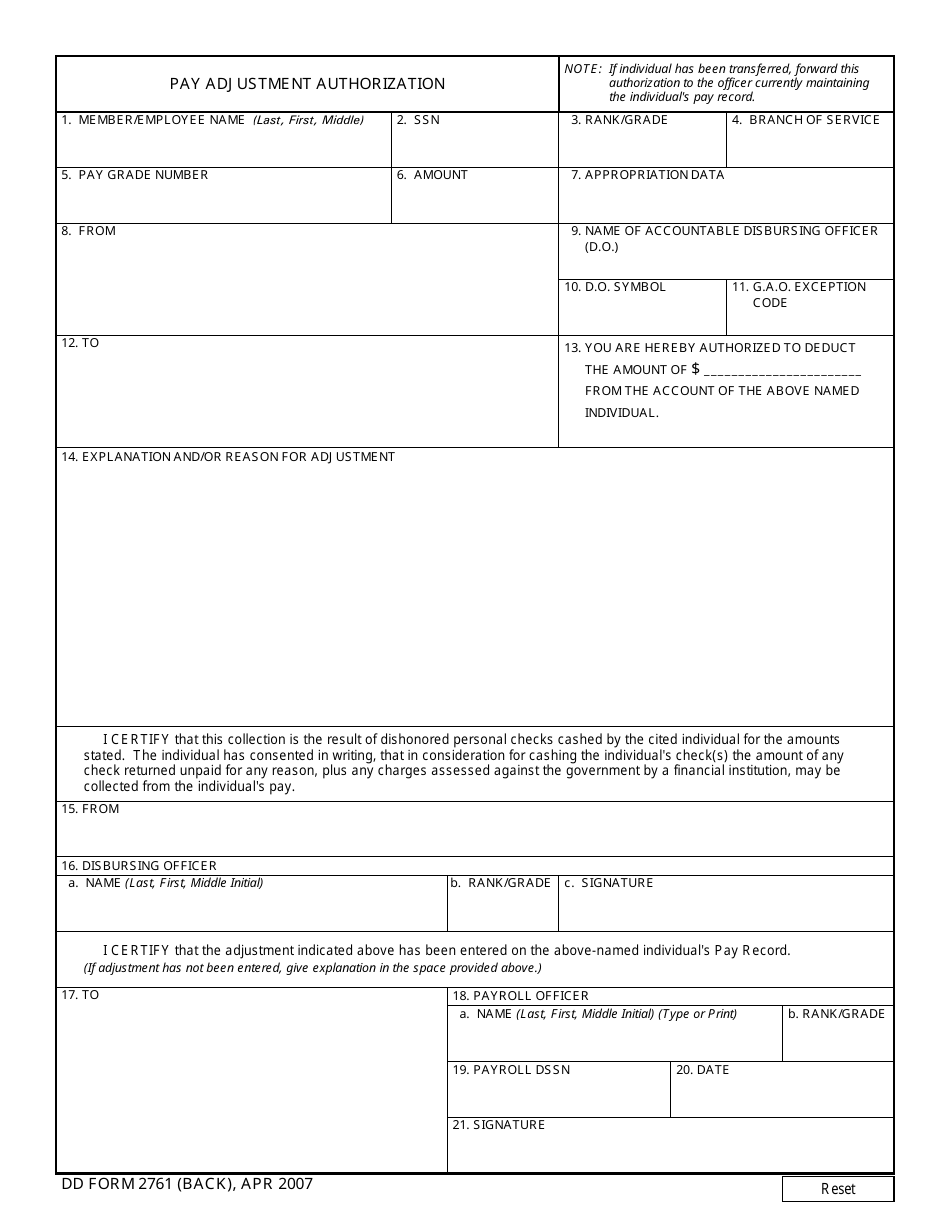 DD Form 2761 - Fill Out, Sign Online and Download Fillable PDF ...