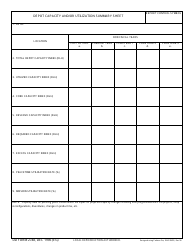 Document preview: DD Form 2748 Depot Capacity and/or Utilization Summary Sheet