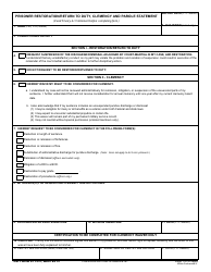 DD Form 2715-3 Prisoner Restoration/Return to Duty, Clemency and Parole Statement