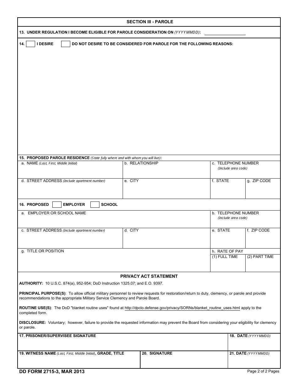 DD Form 2715-3 - Fill Out, Sign Online and Download Fillable PDF ...