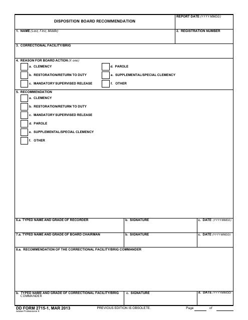 DD Form 2715-1  Printable Pdf