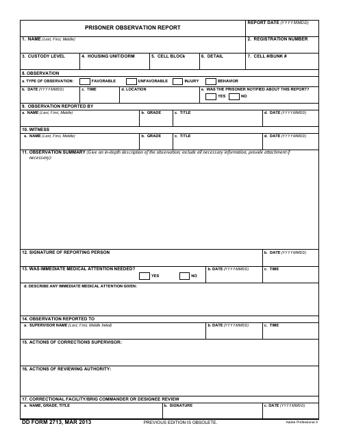 DD Form 2713  Printable Pdf