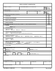 DD Form 2711 Initial Custody Classification