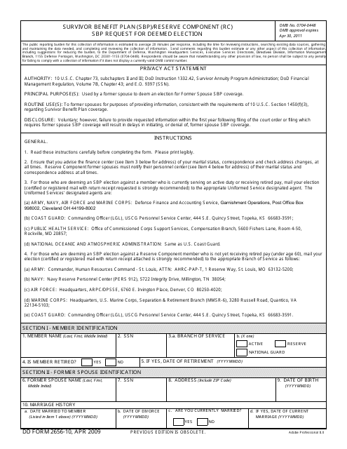 DD Form 2656-10  Printable Pdf