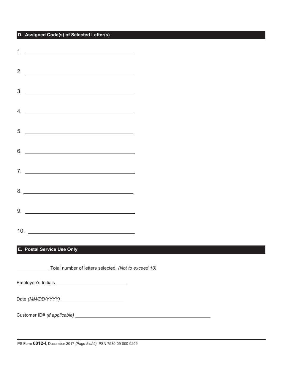 PS Form 6012-I Operation Santa Letter (Individual), Page 2
