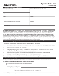 Document preview: PS Form 6012-I Operation Santa Letter (Individual)