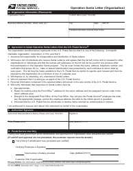 Document preview: PS Form 6012 Operation Santa Letter (Organization)