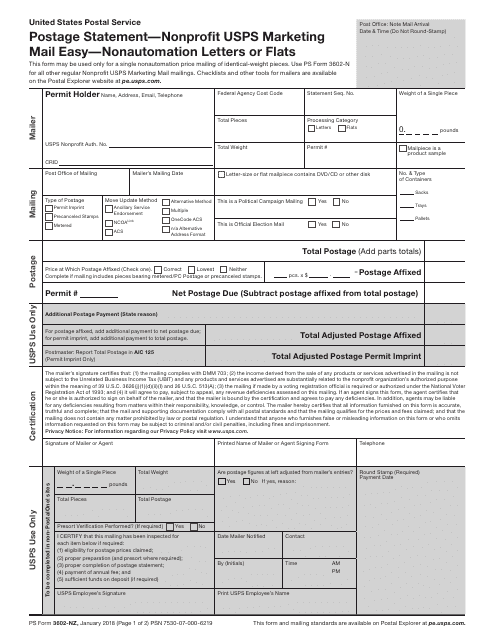 Printable Ps Form 3602 Nz Printable Forms Free Online