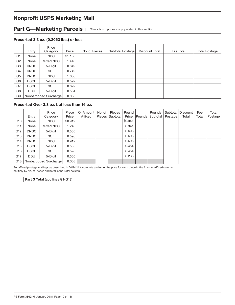 PS Form 3602-n1 Postage Statement - Nonprofit USPS Marketing Mail, Page 10