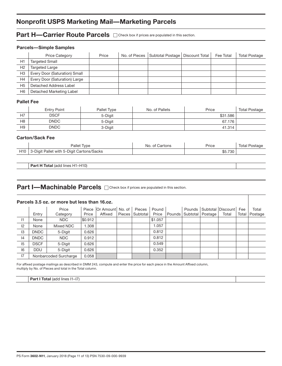 PS Form 3602-n1 Postage Statement - Nonprofit USPS Marketing Mail, Page 11