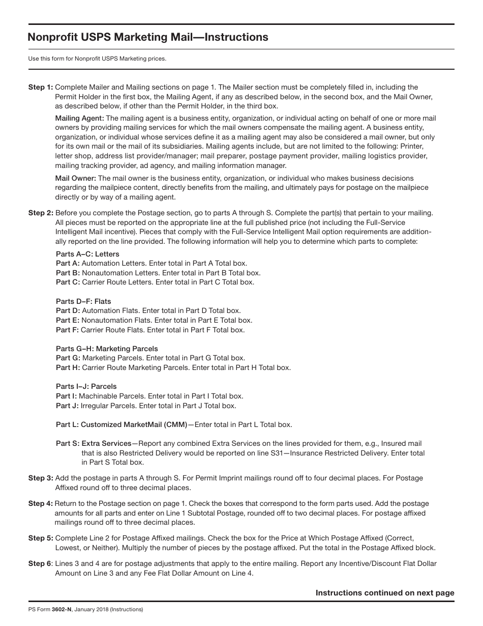 PS Form 3602-n1 Postage Statement - Nonprofit USPS Marketing Mail, Page 14