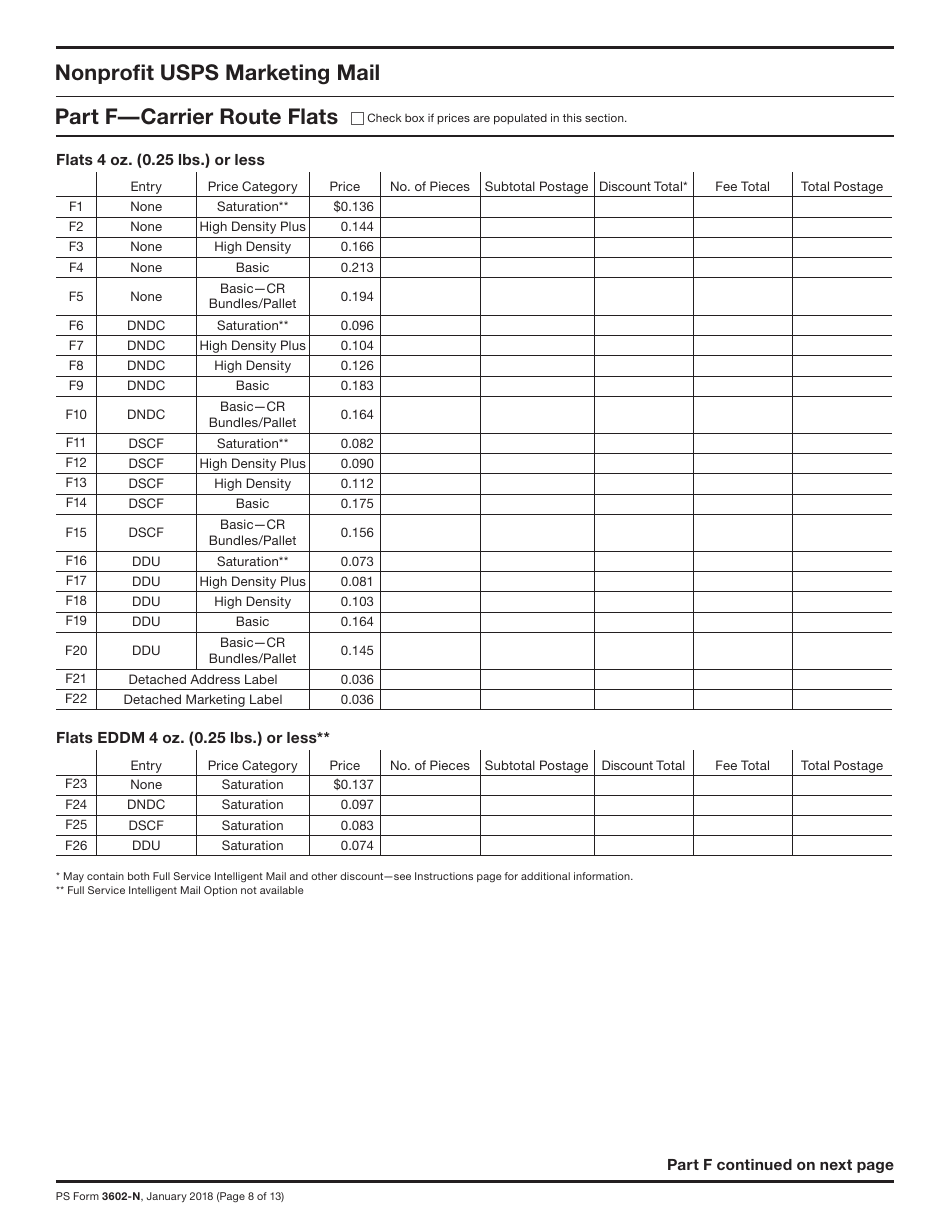 PS Form 3602-n1 Postage Statement - Nonprofit USPS Marketing Mail, Page 8