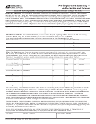 PS Form 2181-A &quot;Pre-employment Screening - Authorization and Release&quot;