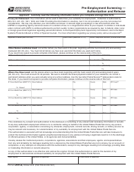 Document preview: PS Form 2181-A Pre-employment Screening - Authorization and Release
