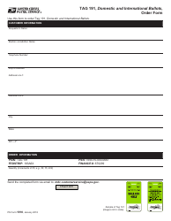 Document preview: PS Form 1910 Tag 191, Domestic and International Ballots, Order Form