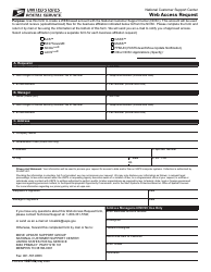 Document preview: PS Form 1357-W Web Access Request